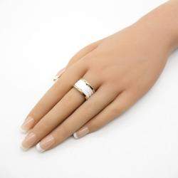 Bvlgari 18K Rose Gold and Ceramic B.Zero1 Band Ring EU 52