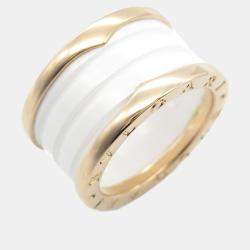 Bvlgari 18K Rose Gold and Ceramic B.Zero1 Band Ring EU 52