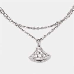 Pre Owned Bvlgari Divas' Dream Diamond 18k White Gold Charm Bracelet SM