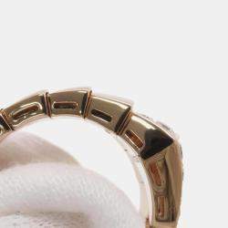 Bvlgari 18K Rose Gold and Diamond Serpenti Viper Ring Size L