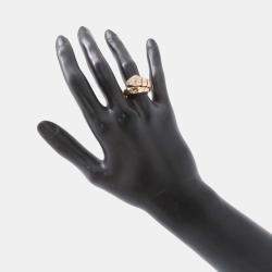 Bvlgari 18K Rose Gold and Diamond Serpenti Viper Ring Size L