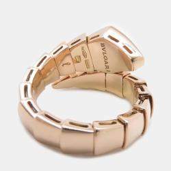 Bvlgari 18K Rose Gold and Diamond Serpenti Viper Ring Size L