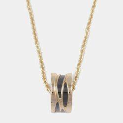 Bvlgari 18k Rose Gold B.Zero1 Ceramic Pendant Necklace