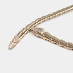 Bvlgari 18K Rose Gold Diamond Serpenti Viper Necklace