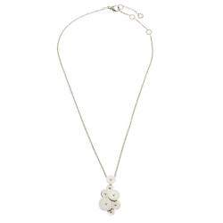 Pre Owned Bvlgari Cicladi 18k White Gold Rotating Disc Pendant Chain Necklace