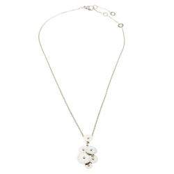 Pre Owned Bvlgari Cicladi 18k White Gold Rotating Disc Pendant Chain Necklace