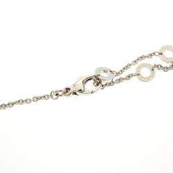 Pre Owned Bvlgari Cicladi 18k White Gold Rotating Disc Pendant Chain Necklace
