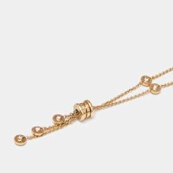 Pre Owned Bvlgari B.Zero1 Diamonds 18k Yellow Gold Tassel Necklace