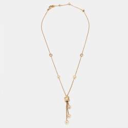 Pre Owned Bvlgari B.Zero1 Diamonds 18k Yellow Gold Tassel Necklace