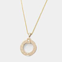 Bvlgari 18K Rose Gold Diamond Bvlgari Bvlgari Pendant Necklace