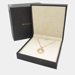 Bvlgari 18K Rose Gold Diamond Bvlgari Bvlgari Pendant Necklace