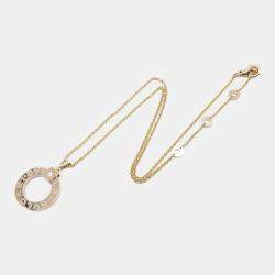 Bvlgari 18K Rose Gold Diamond Bvlgari Bvlgari Pendant Necklace