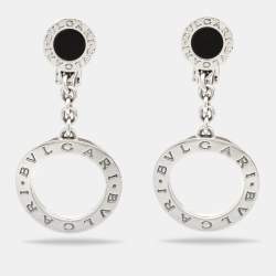 Bvlgari Bvlgari Bvlgari Onyx 18k White Gold Dangle Earrings