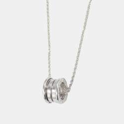 Bvlgari 18K White Gold Small B.zero1 Pendant Necklace
