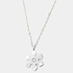 Bvlgari 18K White Gold Snowflake Diamond Pendant Necklace  