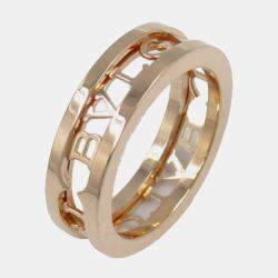 Bvlgari 18K Rose Gold B.Zero1 One Band Ring with Openword Logo Spiral