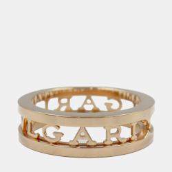 Bvlgari 18K Rose Gold B.Zero1 One Band Ring with Openword Logo Spiral