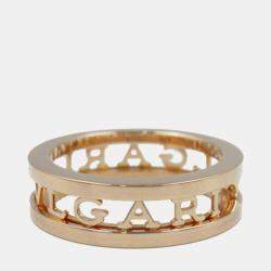Bvlgari 18K Rose Gold B.Zero1 One Band Ring with Openword Logo Spiral