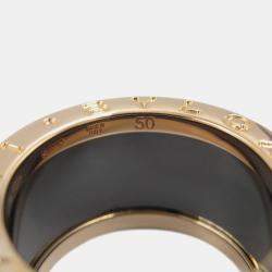 Bvlgari 18K Rose Gold and Ceramic B.Zero1 Three Band Ring
