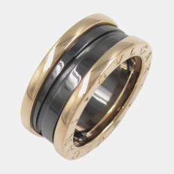 Bvlgari 18K Rose Gold and Ceramic B.Zero1 Two Band Ring