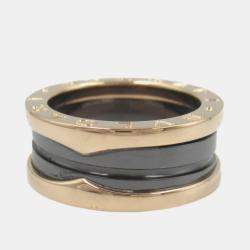 Bvlgari 18K Rose Gold and Ceramic B.Zero1 Two Band Ring