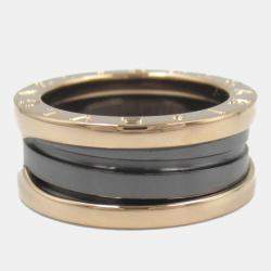 Bvlgari B.Zero1 18K Rose Gold and Ceramic Band Ring EU 48