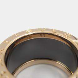 Bvlgari B.Zero1 18K Rose Gold and Ceramic Band Ring EU 50