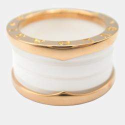 Bvlgari B.Zero1 18K Rose Gold and Ceramic Band Ring EU 54