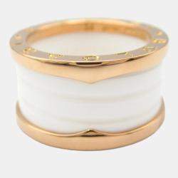 Bvlgari B.Zero1 18K Rose Gold and Ceramic Band Ring EU 54