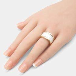 Bvlgari B.Zero1 18K Rose Gold and Ceramic Band Ring EU 54