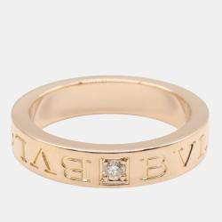 Bvlgari B.Zero1 18K Rose Gold and Diamond B.Zero1 Band Ring EU 50