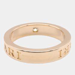 Bvlgari B.Zero1 18K Rose Gold and Diamond B.Zero1 Band Ring EU 50