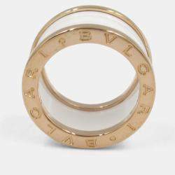 Bvlgari B.Zero1 18K Rose Gold and Ceramic Band Ring EU 51