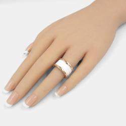 Bvlgari B.Zero1 18K Rose Gold and Ceramic Band Ring EU 51
