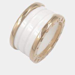 Bvlgari B.Zero1 18K Rose Gold and Ceramic Band Ring EU 51
