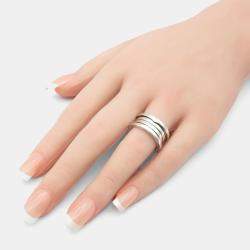 Bvlgari B.Zero1 18K White Gold Band Ring EU 53