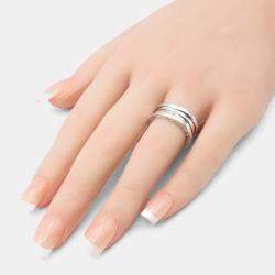 Bvlgari B.Zero1 18K White Gold Band Ring EU 52