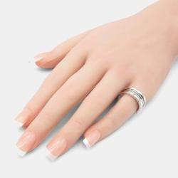 Bvlgari B.Zero1 18K White Gold Band Ring EU 50