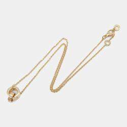 Bulgari BVLGARI BVLGARI 18K Rose Gold Diamond Link Pendant Necklace