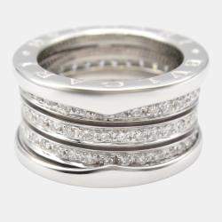 Bvlgari B.Zero1 18K White Gold and Diamond Band Ring EU 48