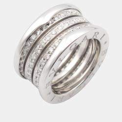 Bvlgari B.Zero1 18K White Gold and Diamond Band Ring EU 48