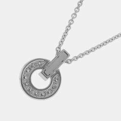 Bvlgari 18K White Gold Bvlgari Bvlgari Diamond Openwork Necklace