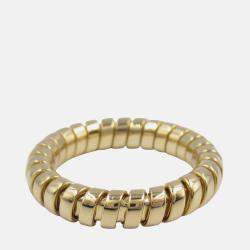 Bvlgari 18K Yellow Gold Tubogas Ring EU 52