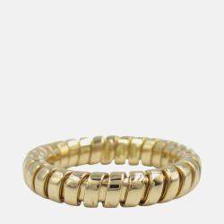 Bvlgari 18K Yellow Gold Tubogas Ring EU 52