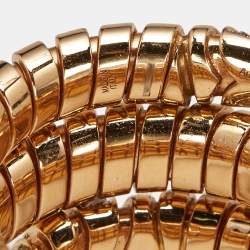 Bulgari Serpenti Tubogas Diamond 18k Rose Gold Wrap Ring Size 55 (L)
