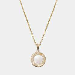 Bvlgari 18K Pink Rose Gold Mother Of Pearl Necklace 