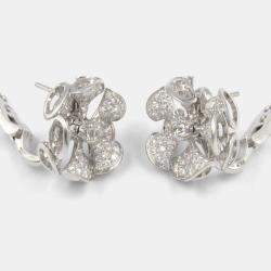Pre Owned Bvlgari Divas' Dream Divissima 18K White Gold 1.05ctw Diamond Earrings