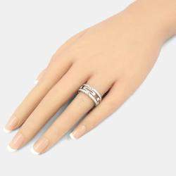 Bvlgari Parentesi Small 18K White Gold Diamond Ring EU54
