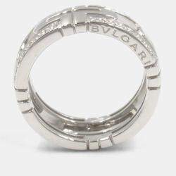 Bvlgari Parentesi Small 18K White Gold Diamond Ring EU54