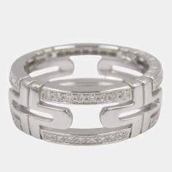 Bvlgari Parentesi Small 18K White Gold Diamond Ring EU54